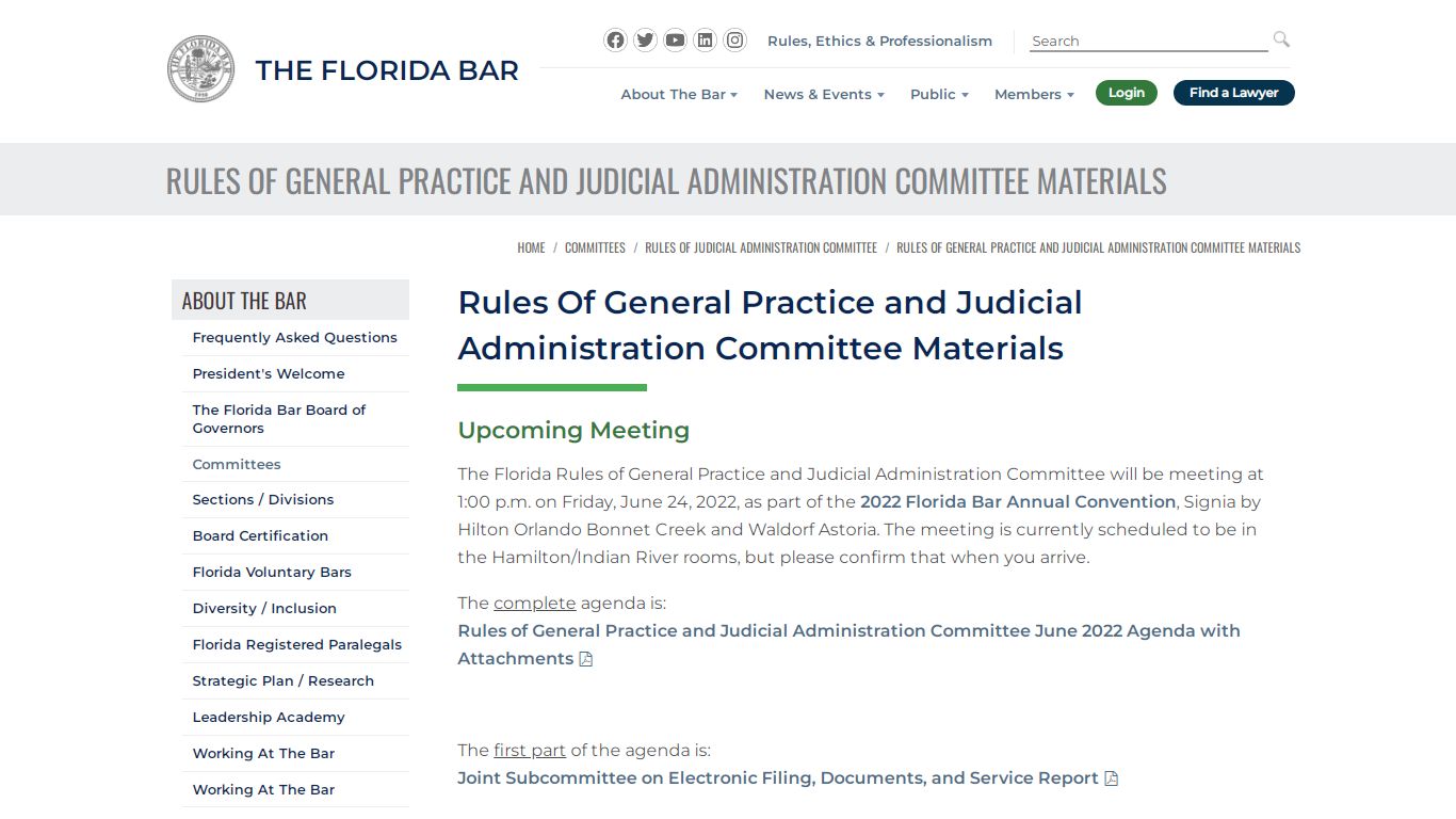Rules of General Practice and Judicial Administration ... - The Florida Bar